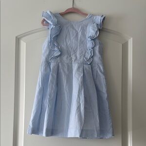 Jacadi Paris - Blue Seersucker Kids Dress - Size 5